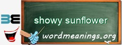 WordMeaning blackboard for showy sunflower